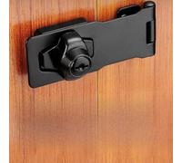 Qualoramall Cerrojo y grapa de bloqueo de aleación de zinc de 3 pulgadas con llaves, candado para puerta de garaje, armario, cajón, taquilla, caja antirrobo, 90 grados o 180 instalación plana Bla