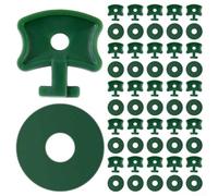 Qualoramall Clips giratorios de invernadero para asegurar aislamiento de película de polietileno y materiales de cubierta de invernadero, clips de fijación de plástico con arandela, juego de 1 (200