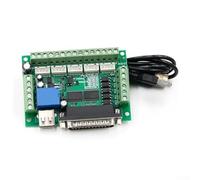 Qualoramall CNC de 5 ejes para placa de ruptura con DB25 LPT y puerto USB para controladores de motor paso a paso Nema23, placa de control de aislamiento para máquina de grabado VFD, ABS verde 10
