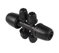 Qualoramall Conector en T de púas bloqueadas de 8/12 mm a 4/7 mm, kit de montaje de riego de 6 vías, 30 adaptadores de tubo de línea de goteo de jardín de plástico compatible con la mayoría de