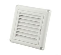 Qualoramall Cubierta de ventilación de plástico ABS de 4 pulgadas para escape de pared exterior, rejilla de aire con rejilla con pantalla de malla para evitar desechos y animales pequeños, salida
