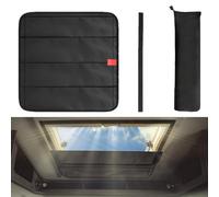 Qualoramall Cubierta solar de ventilación de techo aislada para caravana, furgoneta con protección UV50 Plus y diseño de laminación de cinta, poliéster negro, se adapta a 16.25 x 16.25 pulgadas Pr
