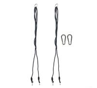 Qualoramall Cuerda de extensión ajustable de 1,1 a 1,8 m con 2 hebillas de escalada para jardín, porche, columpios de patio, equipo de juego, cable de plástico de polietileno negro, paquete de 4
