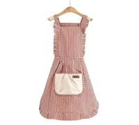 Qualoramall Delantal de cocina de algodón con dos bolsillos, chaleco ajustable, diseño de falda de princesa suave para cocinar, hornear, asar a la parrilla y manualidades, multicolor, 30 pulgadas