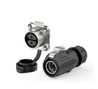 Qualoramall EW-LP20 Industrial Impermeable IP68 Conector eléctrico Brida Socket con extremos macho y hembra, diseño rápido de un solo toque, plástico PBT y placa dorada