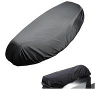 Qualoramall Funda impermeable para asiento de motocicleta, 60 x 92 cm, tela Oxford negra, protección a prueba de polvo, para scooters eléctricos, ciclomotores, uso al aire libre y todo tipo de clima
