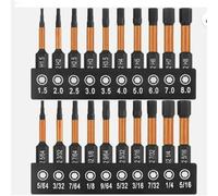 Qualoramall Juego de 20 brocas hexagonales de aleación de acero para destornillador de impacto, puntas mecanizadas CNC con revestimiento antioxidante de fosfato de manganeso, brocas de 50 mm de largo