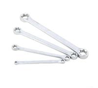 Qualoramall Juego de 4 llaves de doble extremo tipo E E6-E24, herramientas manuales de metal para reparación de automóviles, mantenimiento y construcción de electrodomésticos, aleta anticorrosión