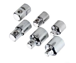 Qualoramall Juego de adaptadores de llave de carraca, 6 piezas cromadas con bola de resorte anticaída, compatible con 1/4 a 3/8, 3/8 a 1/2, 1/2 a 3/8, 1/2 a 3/8, 1/2 t