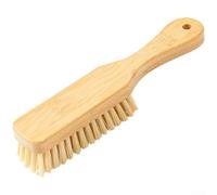 Qualoramall Juego de cepillos de lavandería con mango de madera PET para ropa, zapatos y limpieza del hogar con diseño colgante de largo alcance, beige, 5 piezas (A)