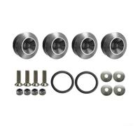 Qualoramall Kit de arandelas de refuerzo de parachoques delantero y trasero para automóviles y motocicletas ABS y aleación de aluminio 1 juego (plata)