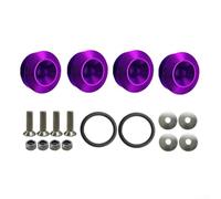 Qualoramall Kit de arandelas de refuerzo de parachoques delantero y trasero para coches y motocicletas, ABS y aleación de aluminio, 1 juego (morado)