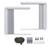 Qualoramall Kit de panel lateral de CA ajustable para ventana para aire acondicionado con marco aislante de bloqueo de viento, ABS PVC, hermético nergética, acabado mate moderno