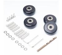 Qualoramall Kit de reparación de ruedas de equipaje de 50 mm, ruedas de repuesto para maleta, ruedas resistentes con rodamientos de bolas de precisión, herramientas de múltiples ejes para carrito de