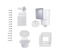 Qualoramall Kit de skimmer de piscina compatible con SP1091LX, repuesto de skimmer de pared ABS resistente a los rayos UV con aspiradora de puerta de vertedero de basura y adaptadores de manguera