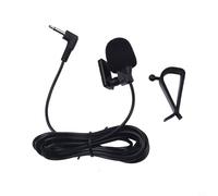 Qualoramall Micrófono externo de radio de coche de 3,5 mm con cable, condensador electret omnidireccional de alta sensibilidad, reducción de ruido, kit manos libres compatible con micrófono