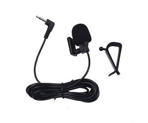 Qualoramall Micrófono externo de radio de coche de 3,5 mm con cable, condensador electret omnidireccional de alta sensibilidad, reducción de ruido, kit manos libres compatible con micrófono