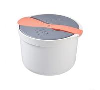 Qualoramall Olla arrocera y vaporera para microondas para arroz, pasta, verduras, sopa, lonchera portátil con sistema de circulación de vapor, apta para lavavajillas, material de polipropileno, 18 x
