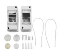 Qualoramall Paquete de 2 cajas de fusibles montadas en superficie, 1 fila 2 módulos, IP65, impermeable, ABS, PC, puerta transparente, unidad de distribución eléctrica para jardín, granja, habitación