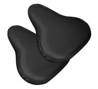Qualoramall Paquete de 2 fundas impermeables para asiento de bicicleta, 24 x 27 x 10 cm, protector de sillín negro para bicicletas de montaña, carretera, lluvia, polvo, protección UV con cordón (420D)