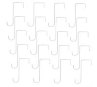 Qualoramall Paquete de 20 ganchos de acero inoxidable resistentes para colgar cestas de plantas, soportes de jardín sobre puerta, vinilo de madera, no requiere perforación, 6 x 2.1 pulgadas, blanco