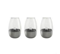 Qualoramall Paquete de 3 velas solares de té impermeables de acero inoxidable parpadeantes con sensor de atardecer a amanecer para decoración de tarros de jardín al aire libre, multicolor (lámpara de