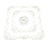 Qualoramall Paquete de 4 manteles individuales de encaje bordado vintage de ganchillo cuadrados para boda, fiesta, decoración del hogar, blanco y rosa, 11.81 x 11.81 pulgadas (blanco y rosa)
