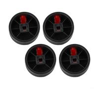 Qualoramall Paquete de 4 perillas de parrilla de barbacoa de 58 mm, diales de control de estufa de plástico galvanizado para horno de cocina al aire libre, piezas de repuesto negro (rojo 1)