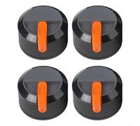 Qualoramall Paquete de 4 perillas de parrilla de barbacoa de 58 mm, esferas de control de estufa de plástico galvanizado para horno de cocina al aire libre, piezas de repuesto negro (naranja 1)