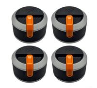 Qualoramall Paquete de 4 perillas de parrilla de barbacoa de 58 mm, esferas de control de estufa de plástico galvanizado para horno de cocina al aire libre, piezas de repuesto negro (naranja 2)