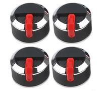 Qualoramall Paquete de 4 perillas de parrilla de barbacoa de 58 mm, esferas de control de estufa de plástico galvanizado para horno de cocina al aire libre, piezas de repuesto negro (rojo 3)