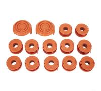 Qualoramall Paquete de 4 u 8 bobinas de recortadora con tapa para Worx WG150 WG151 WG154 WG163 WG175 WG180 piezas de repuesto WA0010 de 10 pies 0.065 pulgadas alimentación automática (12+2)