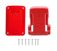 Qualoramall para herramientas de 18 V estante de batería y kit de soporte de taladro de montaje en pared organizador de garaje con tornillos 5 juegos rojo (1 juego)