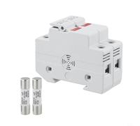 Qualoramall Portafusibles 2P para paneles solares de 1000 V CC con LED de 10 x 38 mm, protección de cadena fotovoltaica para fusibles de 16 A, 20 A, 25 A, 30 A, montaje en riel DIN, grado industrial