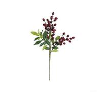Qualoramall Ramas artificiales de bayas de olivo de 39 cm, tallos de follaje falsos con bayas, flores de plástico realistas para centros de mesa de boda, hogar, jardín, decoración de fiesta de Navidad