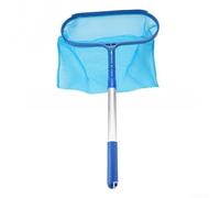 Qualoramall Red telescópica para piscina con asa, poste ajustable de 120 cm para piscinas, estanques, spas, jacuzzis, rastrillo de hojas de malla fina, herramienta de aspiradora, azul