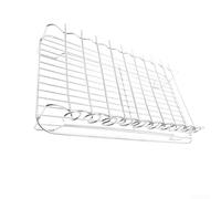 Qualoramall Rejilla de acero inoxidable de doble capa de 32 cm x 19 cm x 7 cm, estante plateado para cocinar al aire libre para barbacoa, camping, picnics, fiestas en el patio trasero