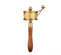 Qualoramall Rueda de oración de mano, herramienta de meditación budista tibetana de aleación con mantra de seis caracteres tallado para relajar el alivio del estrés, práctica espiritual y recitación
