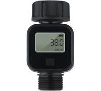 Qualoramall Sensor digital LCD de flujo de agua, IPX5 impermeable con filtro integrado para manguera de grifo estándar de 3/4 pulgadas para riego de jardín al aire libre, cabezales de aspersor y