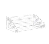 Qualoramall Soporte acrílico transparente de 4 niveles para cupcakes, organizador de perfume y maquillaje, estante multicapa resistente para postres, cosméticos y figuras, fácil montaje, 12 x 9 x 6