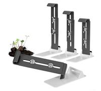 Qualoramall Soporte para alféizar de ventana, 4 unidades, altura ajustable para macetas de 10 a 18 cm, instalación sin taladro, con adaptadores para alféizares de ventana planos