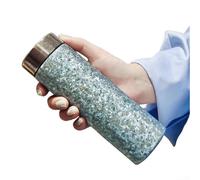 Qualoramall Taza de viaje ligera de titanio puro de doble pared de 300 ml con colador de té para bebidas frías o calientes al aire libre, camping, senderismo, oficina y uso doméstico, color plateado