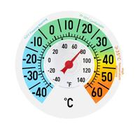 Qualoramall Termómetro transparente para ventana, medidor de temperatura | 180 mm para uso en interiores y exteriores para escala Celsius Fahrenheit No para batería necesaria Diales de números grandes
