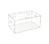 Qualoramall Terrario acrílico para reptiles con diseño de concha y bloqueo seguro, caja de cría visible de 360 grados para gecos, arañas, ranas y lagartijas pequeñas, hábito ventilado a prueba de