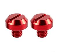 Qualoramall Tornillos de aluminio CNC para espejo de motocicleta, rosca M8, protección contra el polvo y el agua, fácil de instalar, compatible con rojo, azul, oro, negro, plata, 2 P (rojo)