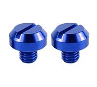 Qualoramall Tornillos de aluminio CNC para espejo de motocicleta, rosca M8, protección contra el polvo y el agua, fácil de instalar, compatible con rojo, azul, oro, negro, plata, 2 P (azul)