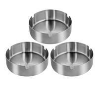 Qualsen Acero Inoxidable Cenicero, 3 PZ cenicero Exterior, Fácil de limpiarpara Ceniceros Casa, Oficina o Exterior(8 cm)