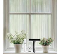 Qualsen Vinilos para Cristales Patrón de Caña, Vinilo Cristal 60x200cm, Vinilo Ventana Privacidad Decorativo Electrostática No Adhesivo Anti UV Vinilos Translucido para Hogar Oficina, Blanco