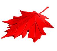 Qualy QL10072R - Tope para Puerta, diseño de Hoja de otoño (EVA, 14,7 x 18,4 x 3,5 cm), Color Rojo