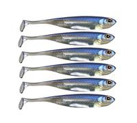 QualyQualy Señuelos de Vinilo Pesca Spinning Senuelo Black Bass Blandos Pare Lucio Trucha 7cm 1# 6 Piezas